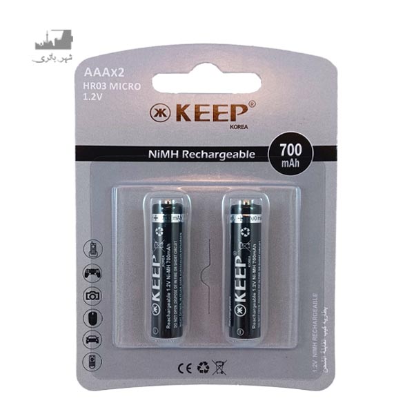 باتری نیم قلمی شارژی 700 میلی آمپر KEEP 