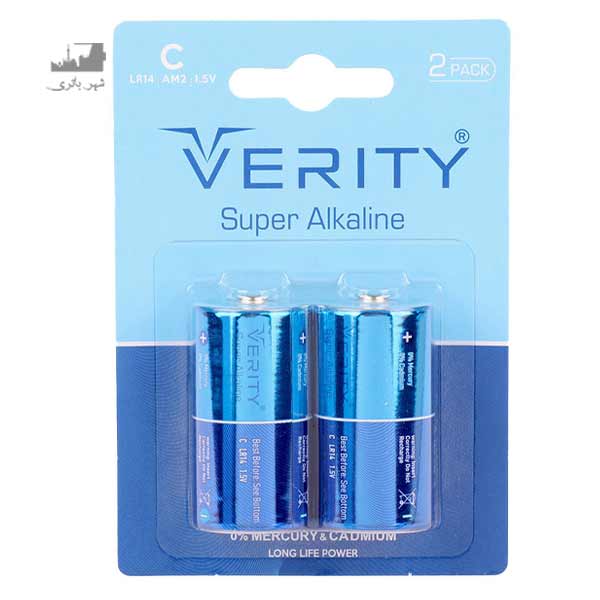 باتری قلمی سایز C سوپر آلکالاین  پک 2 عددی VERITY