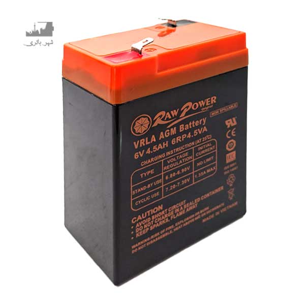 باتری سیلد لید اسید 6 ولت 4/5 آمپر RAW POWER